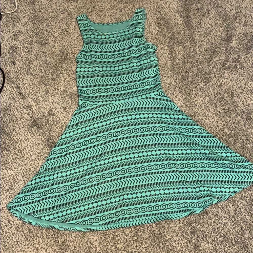 Teal and black dress